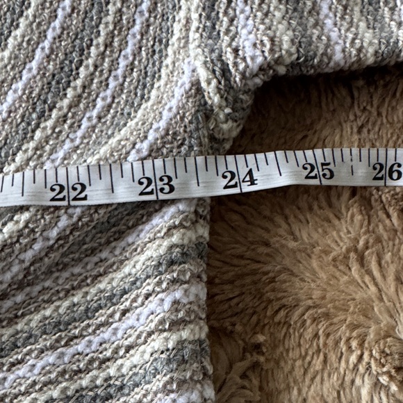 a.n.a Twist Front Knit Sweater – GrayIvory/Taupe Stripe (XL) - Picture 4 of 7